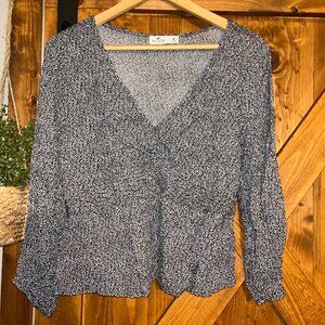 Hollister ditsy floral peplum blouse